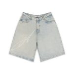 Garms Affiliated Overline Baggy Denim Shorts Sun Bleached Blue 7