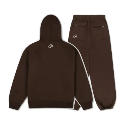 Garms Affiliated Signature Zip Up Tracksuit Brown (4)