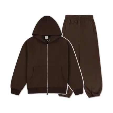 Garms Affiliated Signature Zip Up Tracksuit Brown (5)