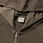 Garms Affiliated Waffle Zip Up Hoodie Oxide Brown (2)