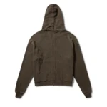 Garms Affiliated Waffle Zip Up Hoodie Oxide Brown (3)