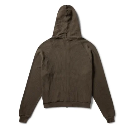 Garms Affiliated Waffle Zip Up Hoodie Oxide Brown (3)