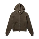 Garms Affiliated Waffle Zip Up Hoodie Oxide Brown (4)