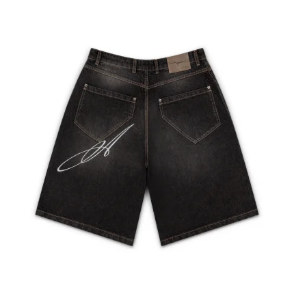 Garms Affiliated Overline Baggy Denim Shorts Smoked Earth (3)