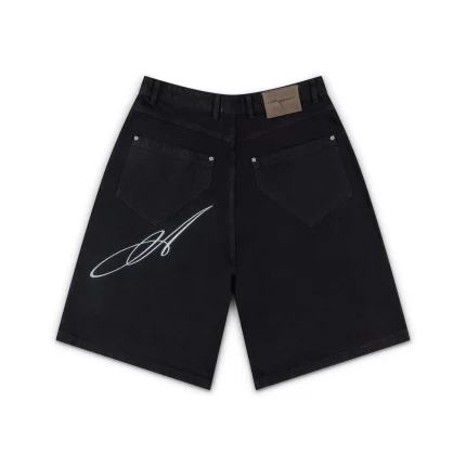 Garms Affiliated Overline Baggy Denim Shorts True Black (4)