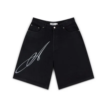 Garms Affiliated Overline Baggy Denim Shorts True Black (5)