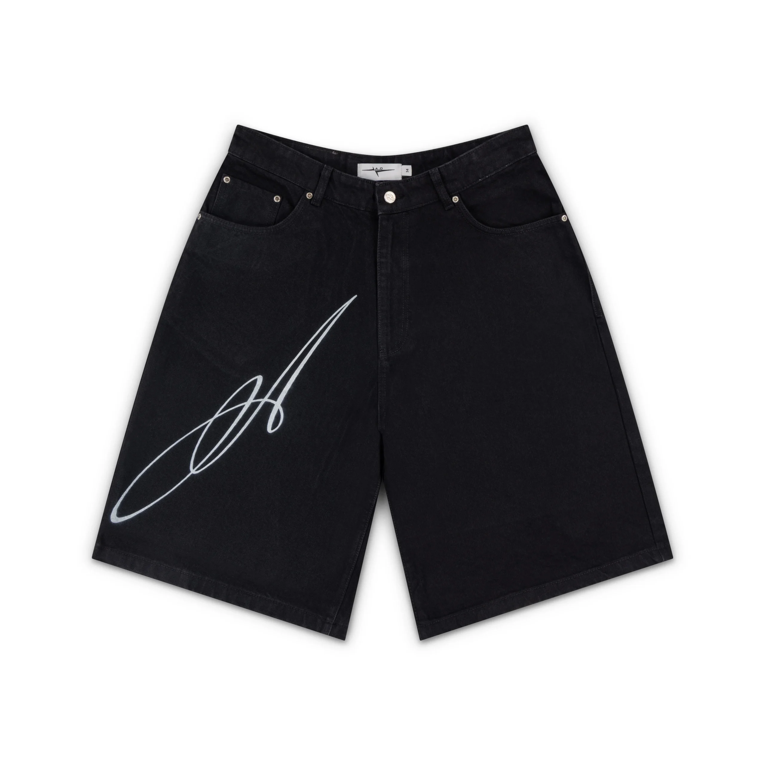 Garms Affiliated Overline Baggy Denim Shorts True Black (5) Garms Affiliated Overline Baggy Denim Shorts True Black (5)